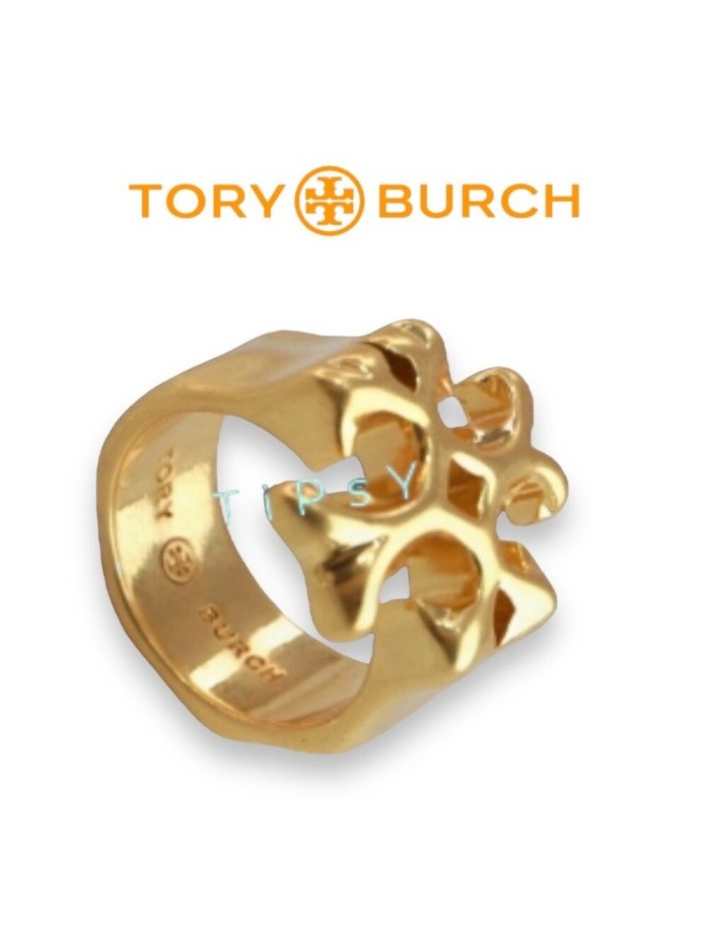 SIZE 8 - Tory Burch Roxanne Gold Ring - Picture 3 of 6